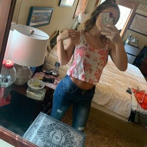 Floral Crop tank top